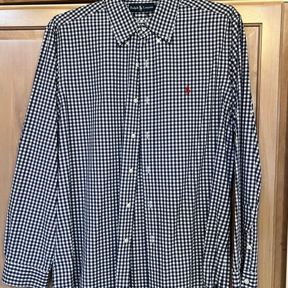 RALPH LAUREN CHECKERED BUTTON DOWN COTTON SHIRT SIZE LARGE MEN’S - Picture 3 of 3